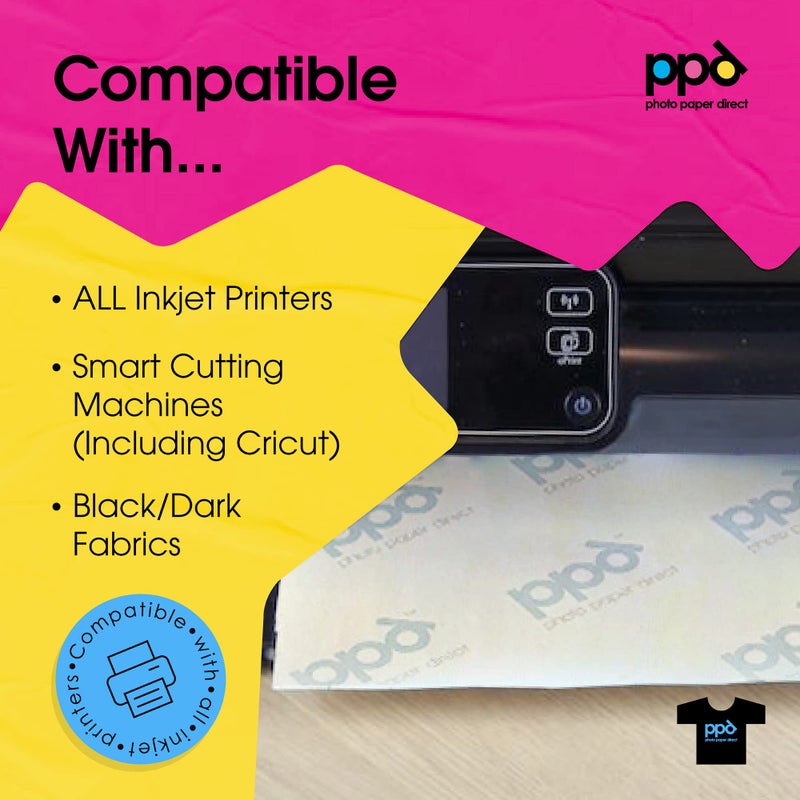 PPD 20 Sheets 8.5x11" - Inkjet Iron-on Heat Transfer Paper for Black & Dark Fabric and T-Shirts - Premium - PPD-4-20 - Image 5